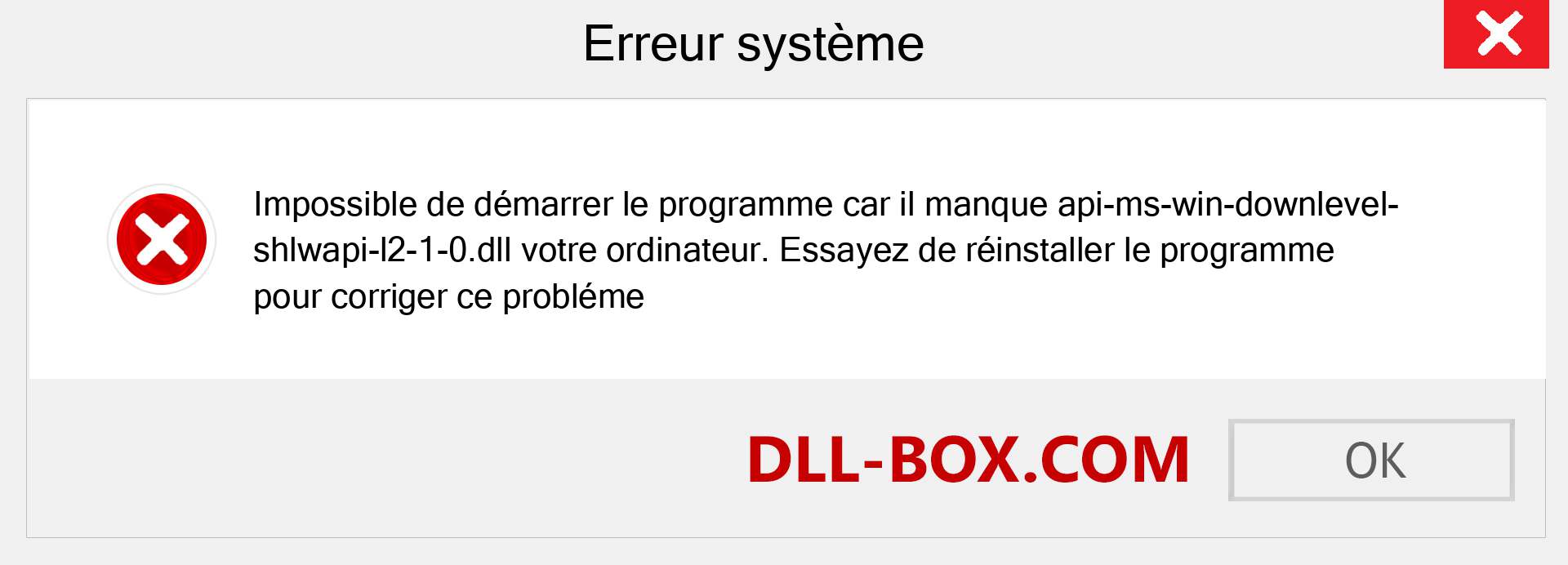 Le fichier api-ms-win-downlevel-shlwapi-l2-1-0.dll est manquant ?. Télécharger pour Windows 7, 8, 10 - Correction de l'erreur manquante api-ms-win-downlevel-shlwapi-l2-1-0 dll sur Windows, photos, images