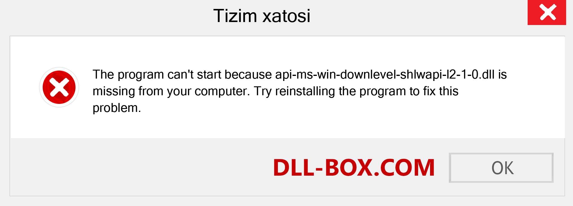 api-ms-win-downlevel-shlwapi-l2-1-0.dll fayli yo'qolganmi?. Windows 7, 8, 10 uchun yuklab olish - Windowsda api-ms-win-downlevel-shlwapi-l2-1-0 dll etishmayotgan xatoni tuzating, rasmlar, rasmlar